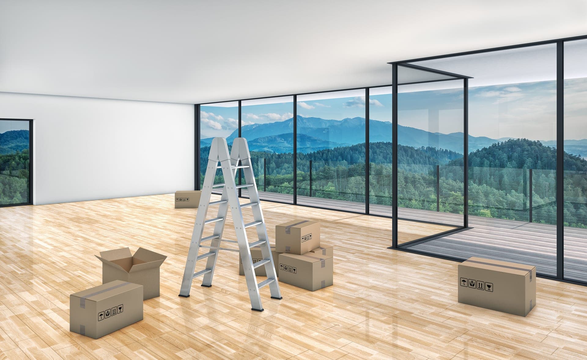 Professional movers carefully packing fragile items